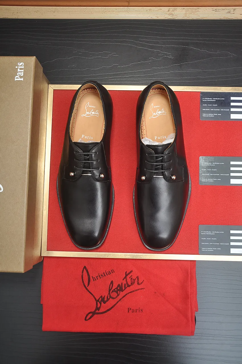 Men's shoes 💰620💶 [Chrstian Loubotin] Red-soled shoes 💋Original mold opening, the highest version on the market, purely handmade ➕Imported cowhide uppers, first-layer water-dyed cowhide lining! Original EU high-gloss outsole. 38 to 45 (45 customized)